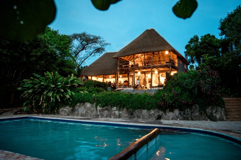 Swimming pool day view at Turaco Treetops in Kibale Forest National Park. Credit: Turaco Treetops