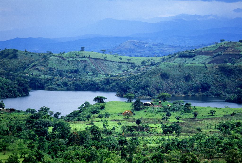 A view of crater lakes in Fort Portal, including Mwitampungu crater lake