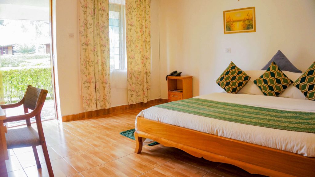 One of the double beds at Ataco Country Resort, Fort Portal One of the double beds at Ataco Country Resort, Fort Portal
